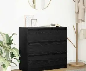 vidaXL Bufetă Stejar negru 80x35x76 cm Lemn prelucrat