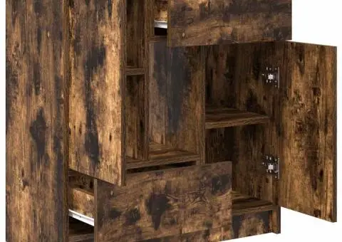 Bufetă cu sertare și uși Stejar afumat 70,5x34x74,5 cm - 5/5