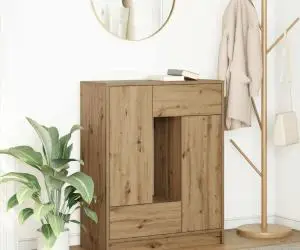 vidaXL Bufetă cu sertare și uși Stejar Artisan 73x31x90 cm