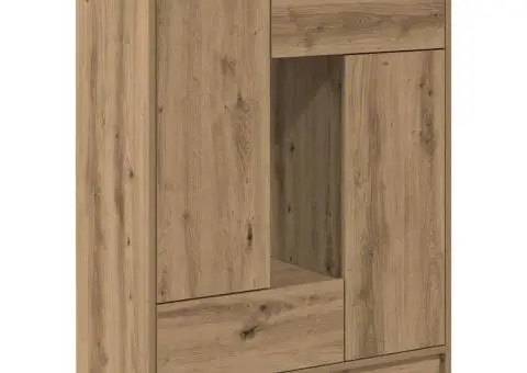 Bufetă cu sertare și uși Stejar Artisan 73x31x90 cm - 4/5