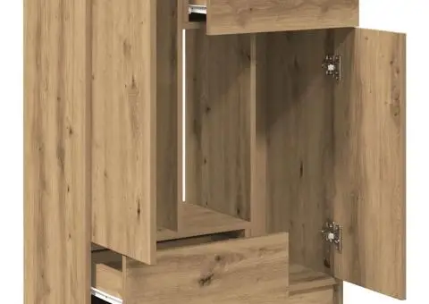 Bufetă cu sertare și uși Stejar Artisan 73x31x90 cm - 5/5