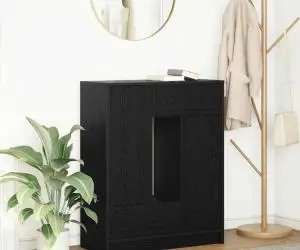 vidaXL Bufetă cu sertare și uși Stejar negru 73x31x90 cm