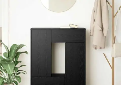 Bufetă cu sertare și uși Stejar negru 73x31x90 cm - 3/5