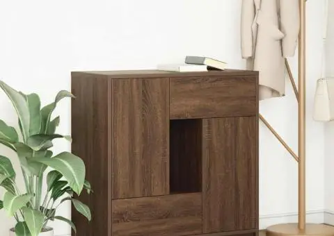 Bufetă cu sertare și uși Stejar maro 70,5x34x74,5 cm - 1/5