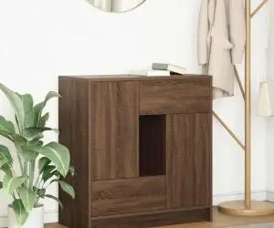 vidaXL Bufetă cu sertare și uși Stejar maro 70,5x34x74,5 cm