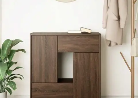 Bufetă cu sertare și uși Stejar maro 70,5x34x74,5 cm - 3/5