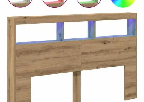 Dulap pentru tăblie cu LED Stejar Artisan 160x17x102 cm - 2/5