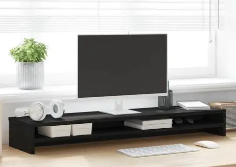 Suport pentru monitor Stejar negru 100x24x13 cm lemn prelucrat - 1/5