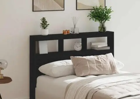 Dulap pentru tăblie cu LED Stejar negru 140x17x102 cm - 4/5