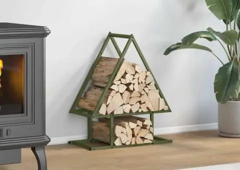 Suport pentru lemne de foc Verde măsline Oțel laminat la rece - 1/5