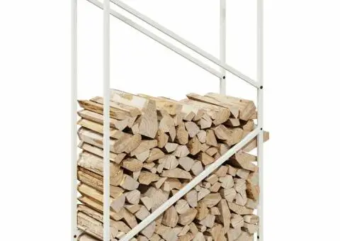 Suport pentru lemne de foc alb 60x25x100cm Oțel laminat la rece - 4/5