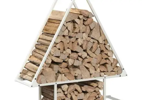 Suport pentru lemne de foc alb 80x25x90 cm Oțel laminat la rece - 4/5