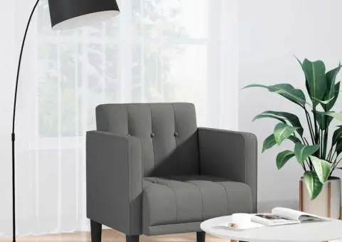 Canapea Scaun cu cotiere Gri închis 53 cm Material - 1/5