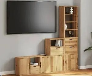 vidaXL Unități TV 4 piese cu depozitare „ODDA” din lemn masiv de pin