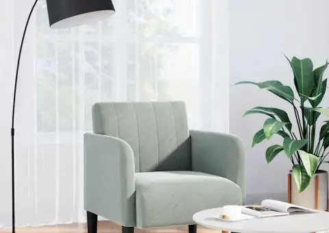 Canapea scaun cu cotiere Gri deschis 54 cm catifea - 1/5