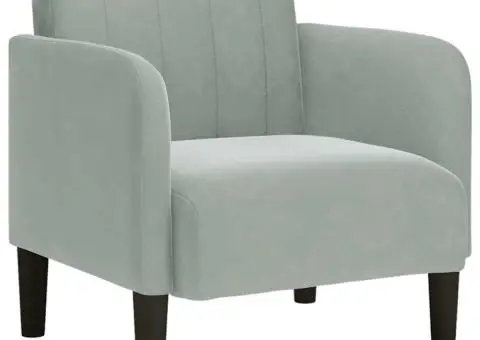 Canapea scaun cu cotiere Gri deschis 54 cm catifea - 2/5