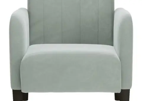 Canapea scaun cu cotiere Gri deschis 54 cm catifea - 3/5