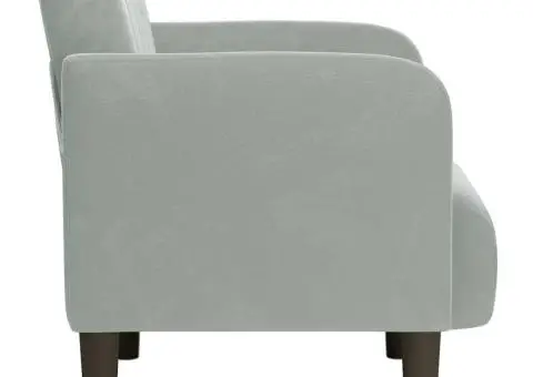 Canapea scaun cu cotiere Gri deschis 54 cm catifea - 4/5