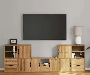 vidaXL Unități TV 5 piese cu depozitare „ODDA” din lemn masiv de pin