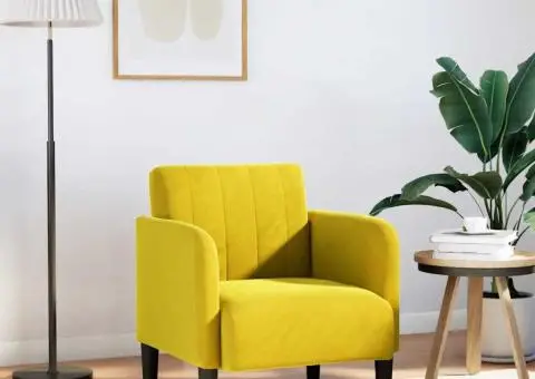 Canapea Scaun cu Cotiere Catifea Galben 54 cm - 1/5