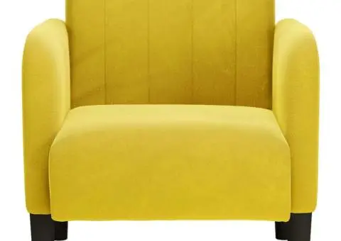 Canapea Scaun cu Cotiere Catifea Galben 54 cm - 3/5