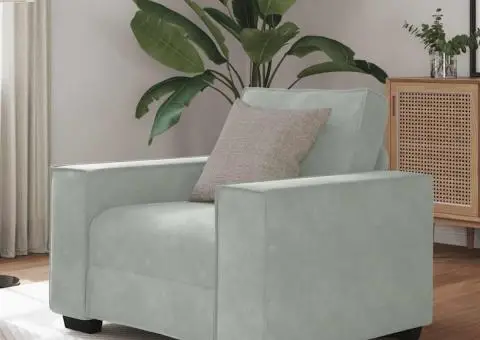 Canapea scaun gri deschis 60 cm catifea - 1/5