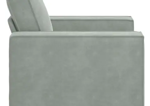 Canapea scaun gri deschis 60 cm catifea - 5/5