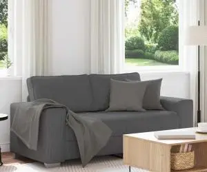 vidaXL Canapea de tip lovesea gri închis 140 cm țesătură velur