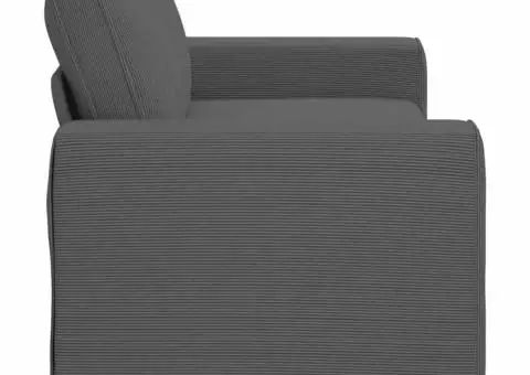 Canapea de tip lovesea gri închis 140 cm țesătură velur - 5/5