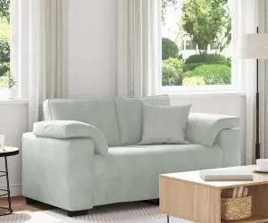 vidaXL Canapea lovesea gri deschis 120 cm catifea