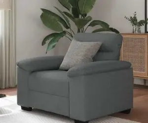 vidaXL Canapea Scaun Gri Inchis 60 cm Tesatura