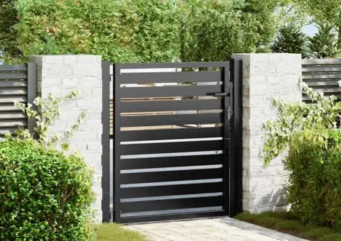 Poarta de gradina incuiabil neagra 100x100 cm aluminiu - 1/5
