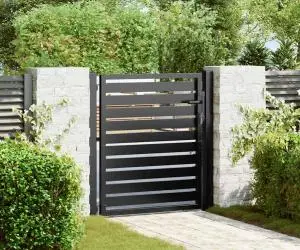 vidaXL Poarta de gradina incuiabil neagra 100x100 cm aluminiu