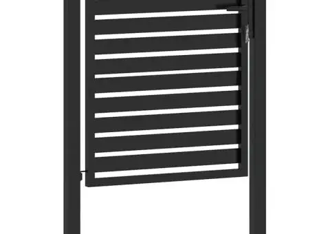 Poarta de gradina incuiabil neagra 100x100 cm aluminiu - 4/5