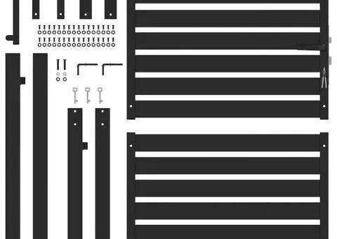 Poarta de gradina incuiabil neagra 100x100 cm aluminiu - 5/5
