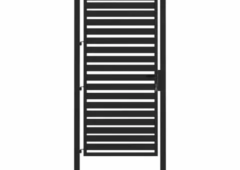 Poarta de gradina incuiata neagra 100x200 cm aluminiu - 2/5