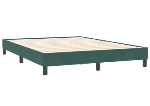 Pat box spring cu saltea, Verde închis, 140x210 cm, catifea - 5/5