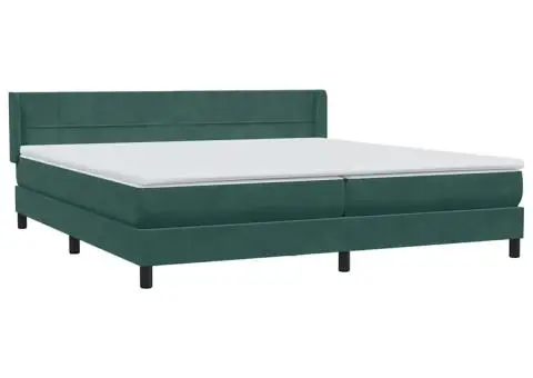 Pat box spring cu saltea, verde închis, 200x210 cm, catifea - 4/5