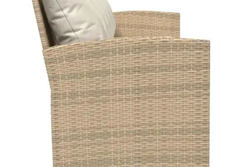 Canapea de grădină cu 5 locuri cu perne din polirattan bej - 5/5