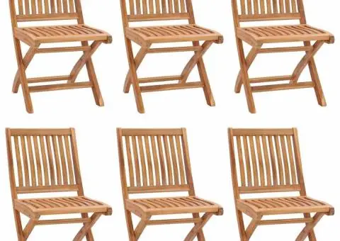 Scaune de grădină pliabile cu perne, 6 buc., lemn masiv de tec - 2/5