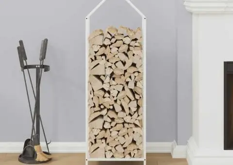 Suport pentru lemne de foc alb 40x25x120cm Oțel laminat la rece - 3/5