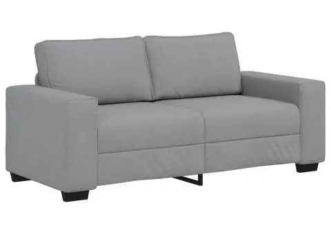 Canapea cu 2 locuri, țesătură gri deschis, 140 cm - 2/5