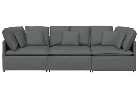 Canapea modulară cu perne din stofă gri închis - 5/5