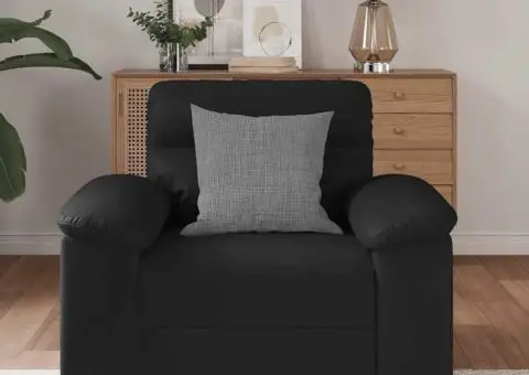 Canapea scaun negru 60 cm piele artificială - 3/5