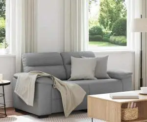 vidaXL Canapea cu 2 locuri, țesătură gri deschis, 120 cm