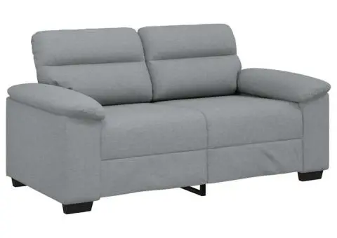 Canapea cu 2 locuri, țesătură gri deschis, 120 cm - 2/5