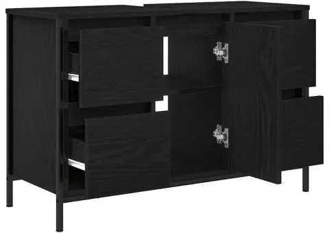 Dulap pentru chiuvetă cu sertare Stejar negru 90x34,5x60 cm - 5/5