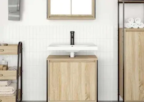 Dulap pentru lavoar baie Stejar Sonoma 60x34,5x60 cm - 3/5