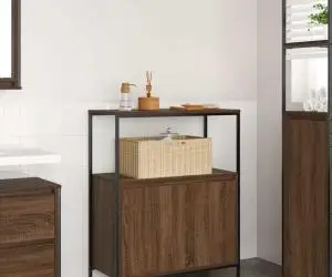 vidaXL Dulap de baie cu rafturi Stejar maro 76,5x35x95 cm