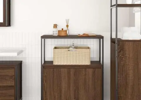 Dulap de baie cu rafturi Stejar maro 76,5x35x95 cm - 3/5